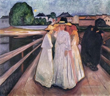 Expresionismo Painting - Las damas del puente 1903 Edvard Munch Expresionismo